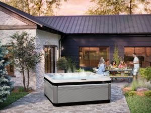CS_2021_Utopia_Geneva_Ash_ArcticWhite_Celsius_Lifestyle_SunsetGroupBehindSpa_72x48_RGB